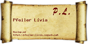 Pfeiler Lívia névjegykártya